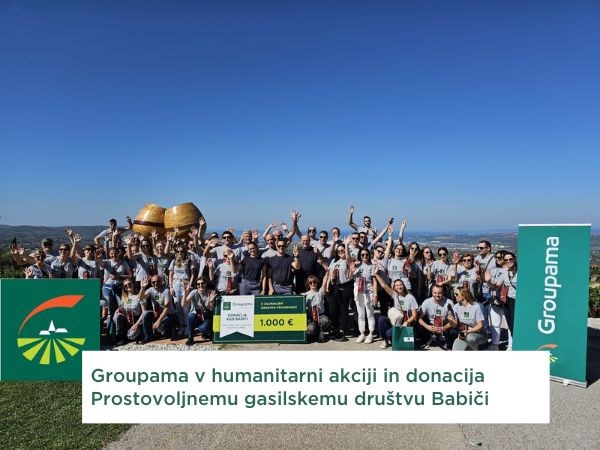 Groupama v humanitarni akciji in donacija Prostovoljnemu gasilskemu društvu Babiči